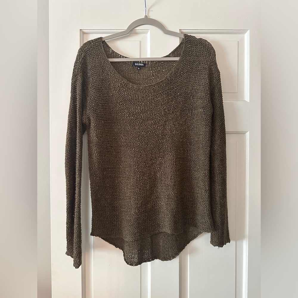 Tildon Open Knit Long Sleeve Pullover Long Sleeve Sweater